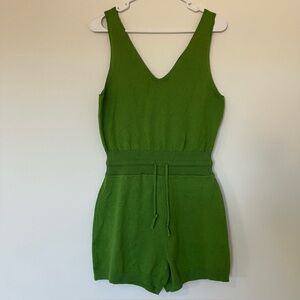 Daily Practice Anthropologie Green Knit Romper Small Casual Comfy